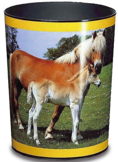 Papierkorb - 13 L, Pferd u. Fohlen